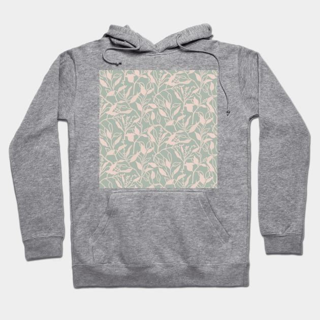 Blush and Sage Ferns Hoodie by Carolina Díaz